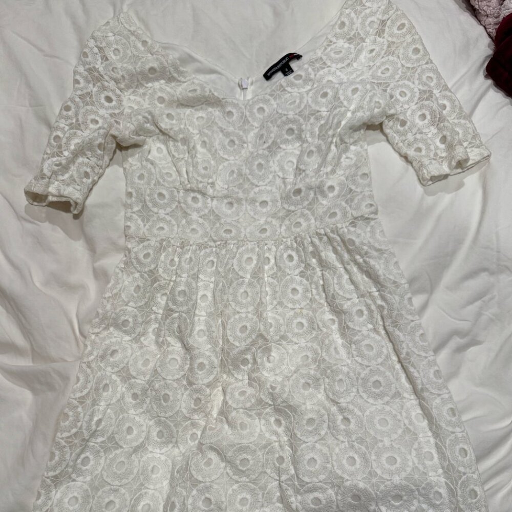 Banana Republic Mad Men White Lace Fit & Flare Dress Size 4